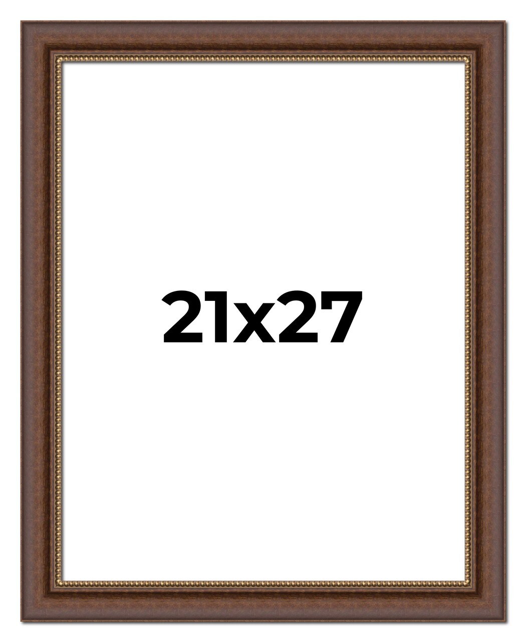 21x27 Traditional Brown Picture Frame - UV Acrylic, Foam Board Backing, Hanging Hardware